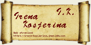 Irena Kosjerina vizit kartica